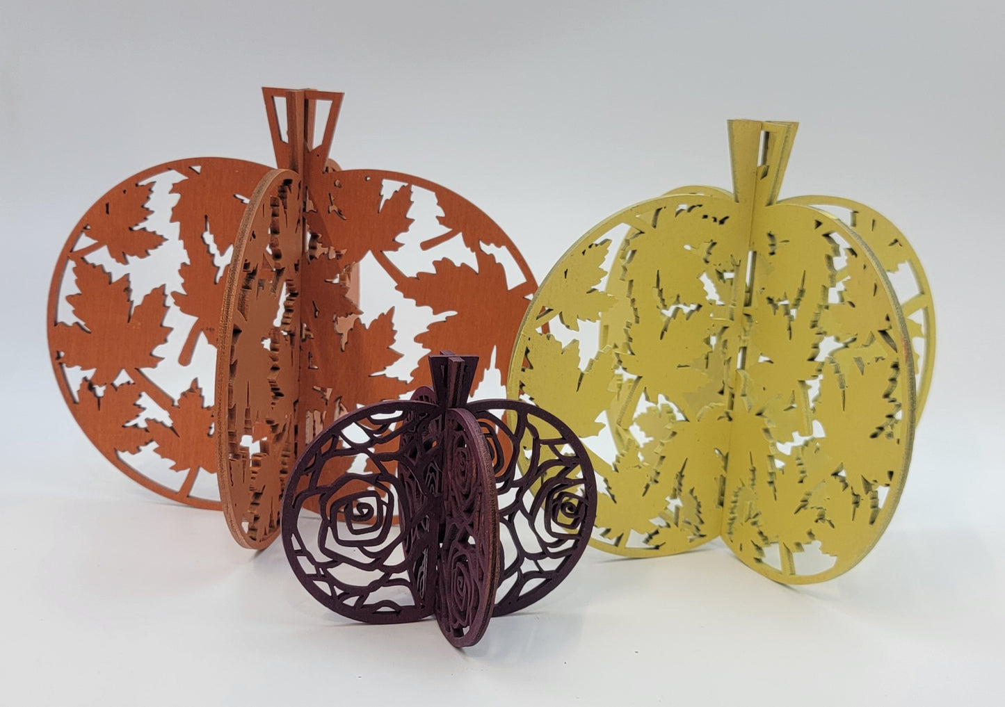 3D Fall Pumpkins in Solid Colors Set of 3